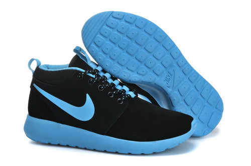Nike Roshe Run Womenss Shoes High Black Blue New Spain